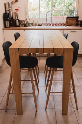 Table haute chêne